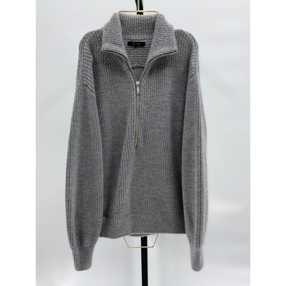 Quince Gray Half-Zip Sweater